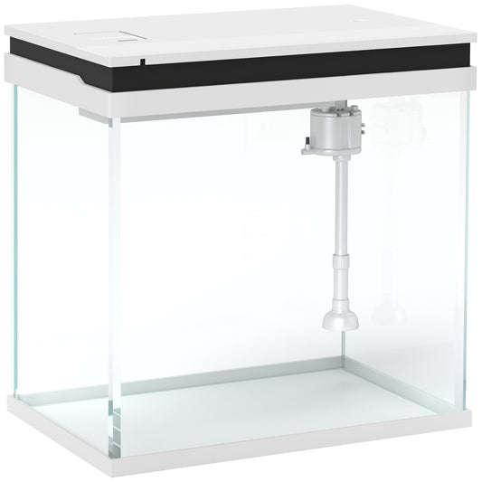 Photo of PawHut 26L Glass Fish Tank With Filter System, LED Lights, Water Pump, White in White colour on a white background