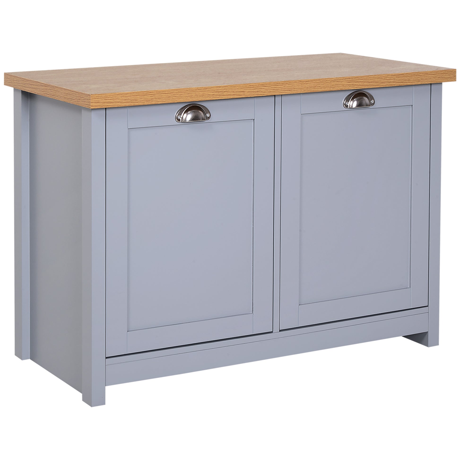 Photo of HOMCOM Shoe Cabinet, Modern Shoe Bench with 2 Doors for Hallway, Entryway, Grey in Grey colour on a white background