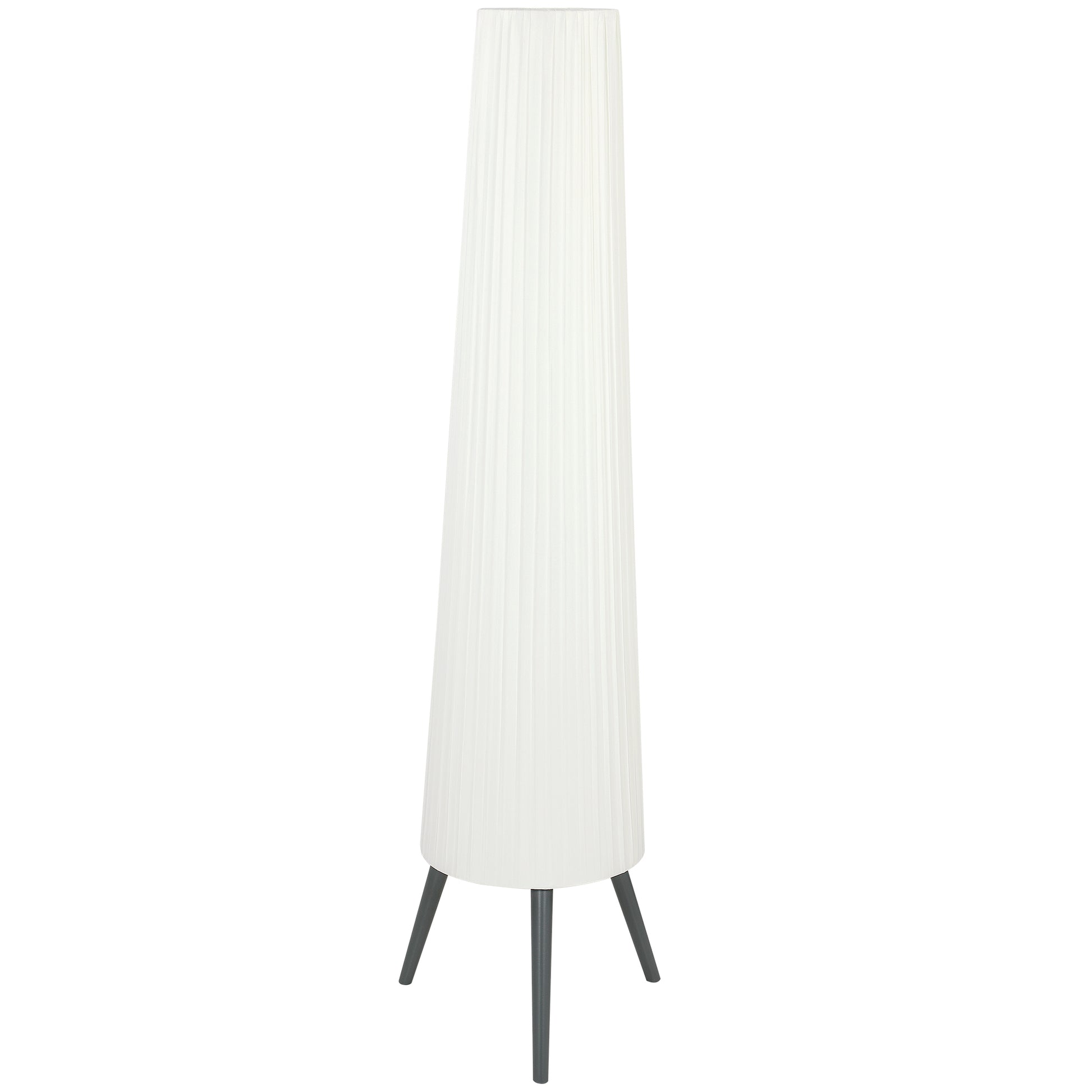 Photo of HOMCOM Dimmable Tripod Floor Lamp with Foot Switch, Nordic Standing Lamp with Fabric Shade, 153cm, White and Grey in Grey colour on a white background
