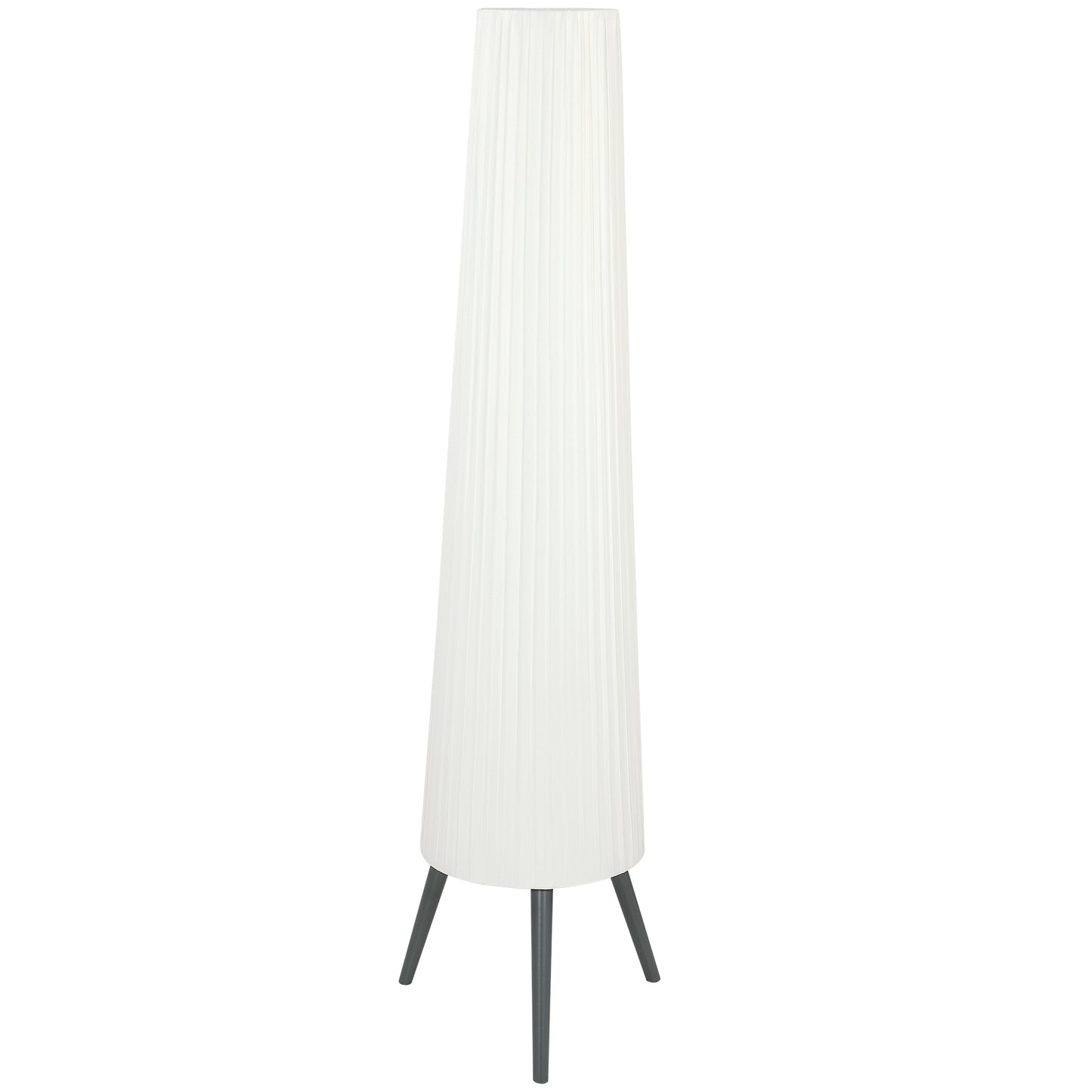 Photo of HOMCOM Dimmable Tripod Floor Lamp with Foot Switch, Nordic Standing Lamp with Fabric Shade, 153cm, White and Grey in Grey colour on a white background