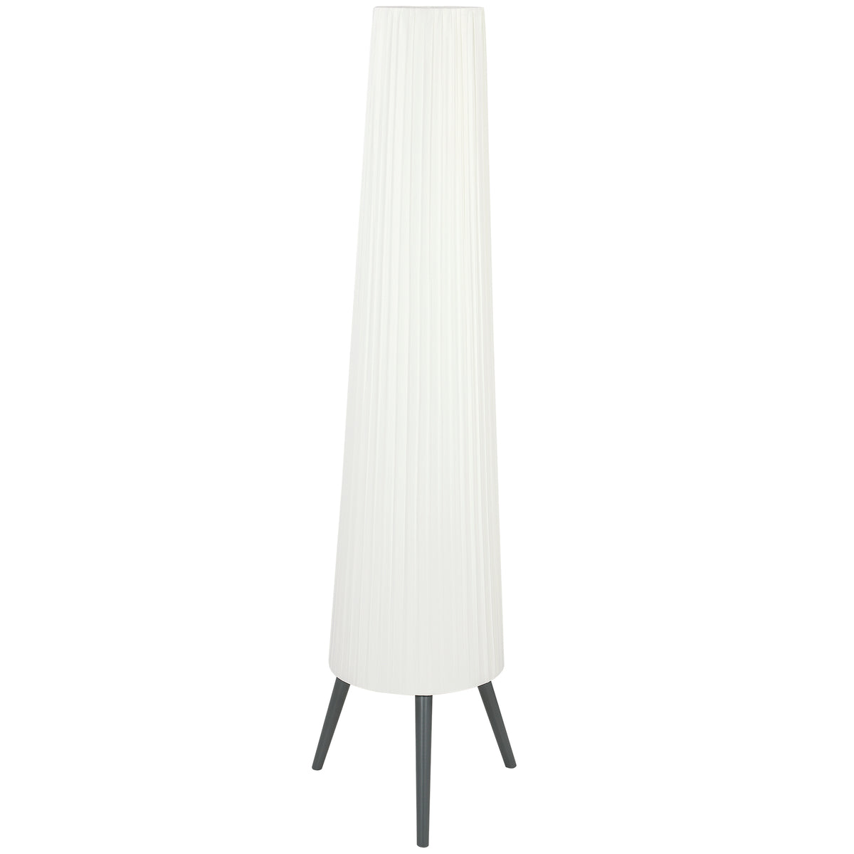 Photo of HOMCOM Dimmable Tripod Floor Lamp with Foot Switch, Nordic Standing Lamp with Fabric Shade, 153cm, White and Grey in Grey colour on a white background