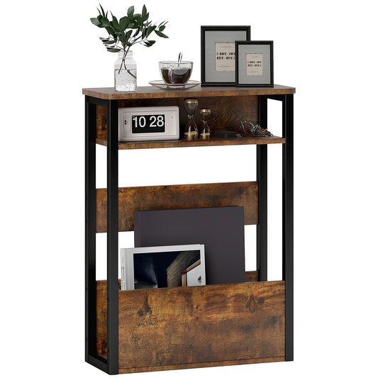Photo of HOMCOM Industrial-Style Side Table - Black/Brown in Black/Brown colour on a white background