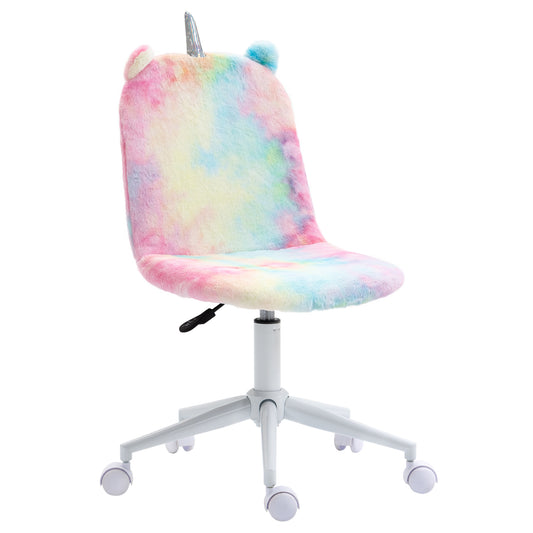 Photo of Vinsetto Fluffy Unicorn Office Chair with Mid-Back and Swivel Wheel, Cute Desk Chair, Rainbow Multi-Colored in Multi-Colored colour on a white background