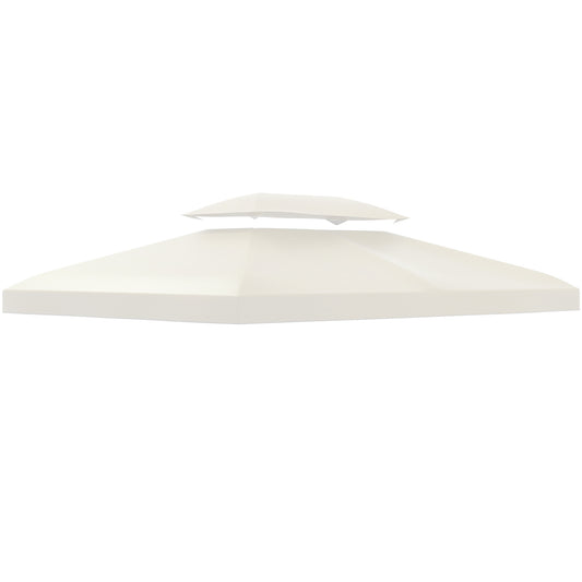 Photo of Outsunny 3x4m Gazebo Replacement Roof Canopy 2 Tier Top UV Cover Garden Patio Outdoor Sun Awning Shelters Cream (TOP COVER ONLY) in ONLY) colour on a white background