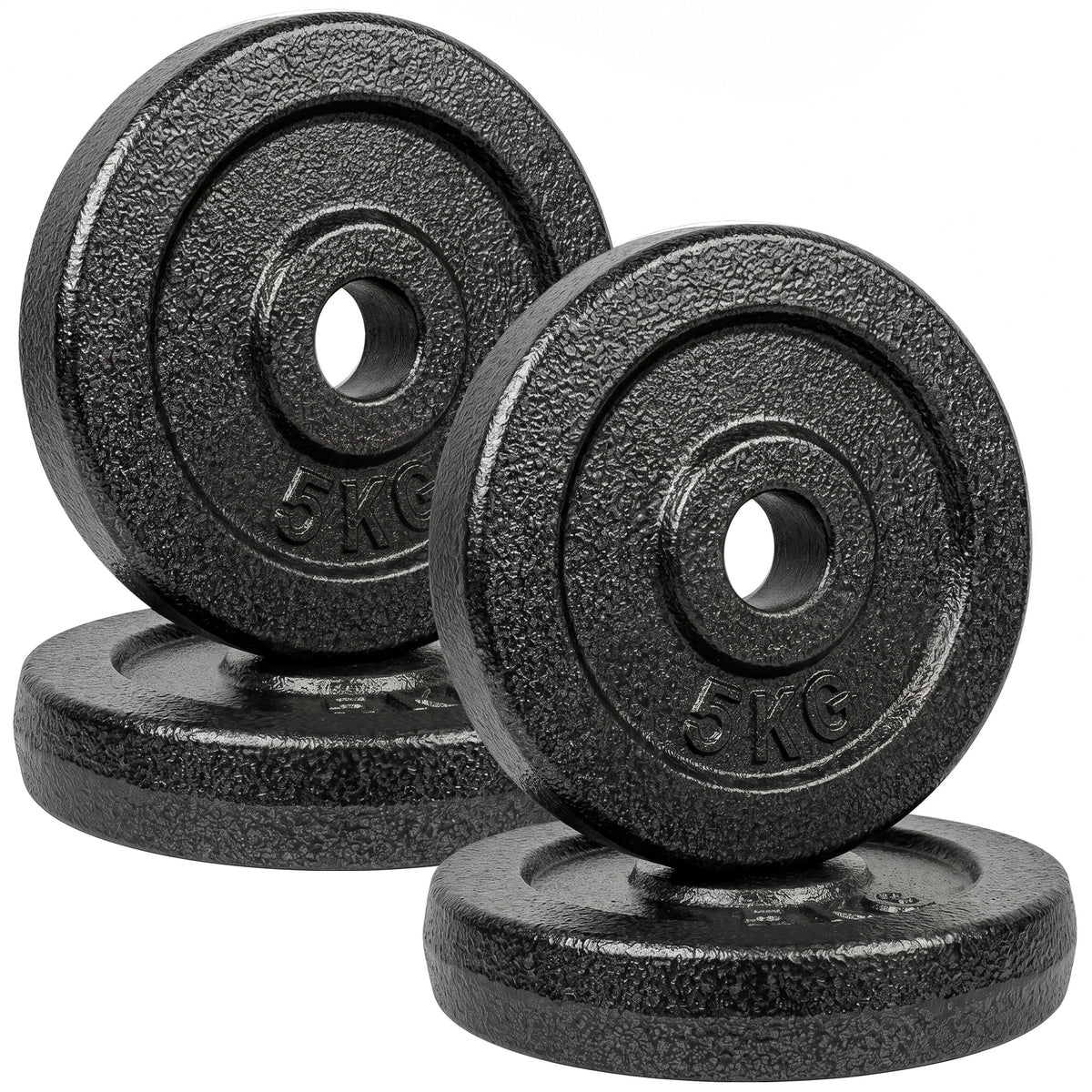 Photo of SPORTNOW Weight Plates Set, 1"/2.5cm Weight Disc Pair, 4 x 5kg Metal Dumbbell/Barbell Plates for Home Gym in Gym colour on a white background