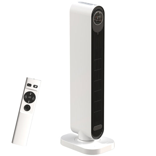Photo of HOMCOM 2000W Ceramic Electric Heater with Fan, Timer, Oscillation - White in White colour on a white background