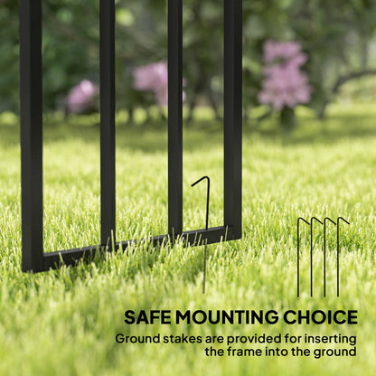 Garden arch leg with ground stakes for secure mounting