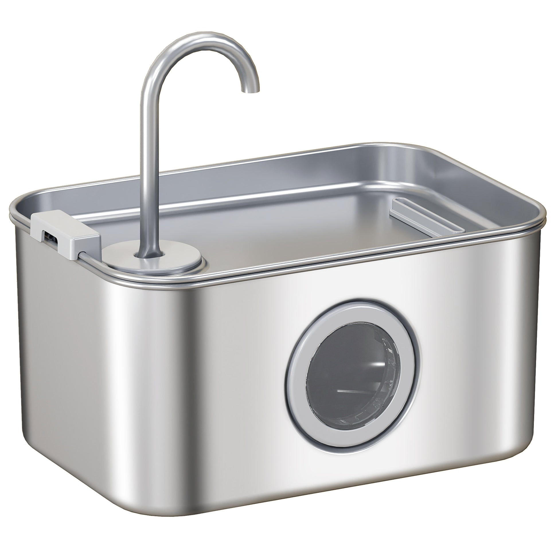 Photo of PawHut 3.2L Cat Water Fountain for Drinking, Cat Fountain Stainless Steel with Visible Water-Level Window, Ultra-Silent Pump in Pump colour on a white background