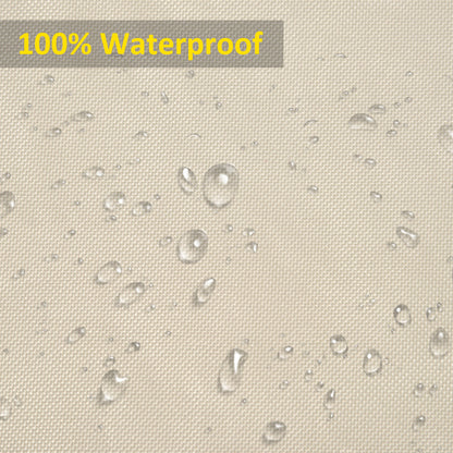 Close-up of the beige waterproof sofa cover fabric with water droplets