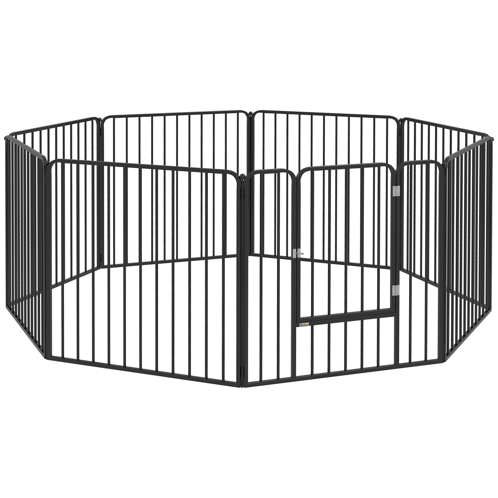 Photo of PawHut 80cm 8 Panels Heavy Duty Dog Pen, Pet Playpen for Indoors, Outdoors, Small, Medium Dogs in Dogs colour on a white background