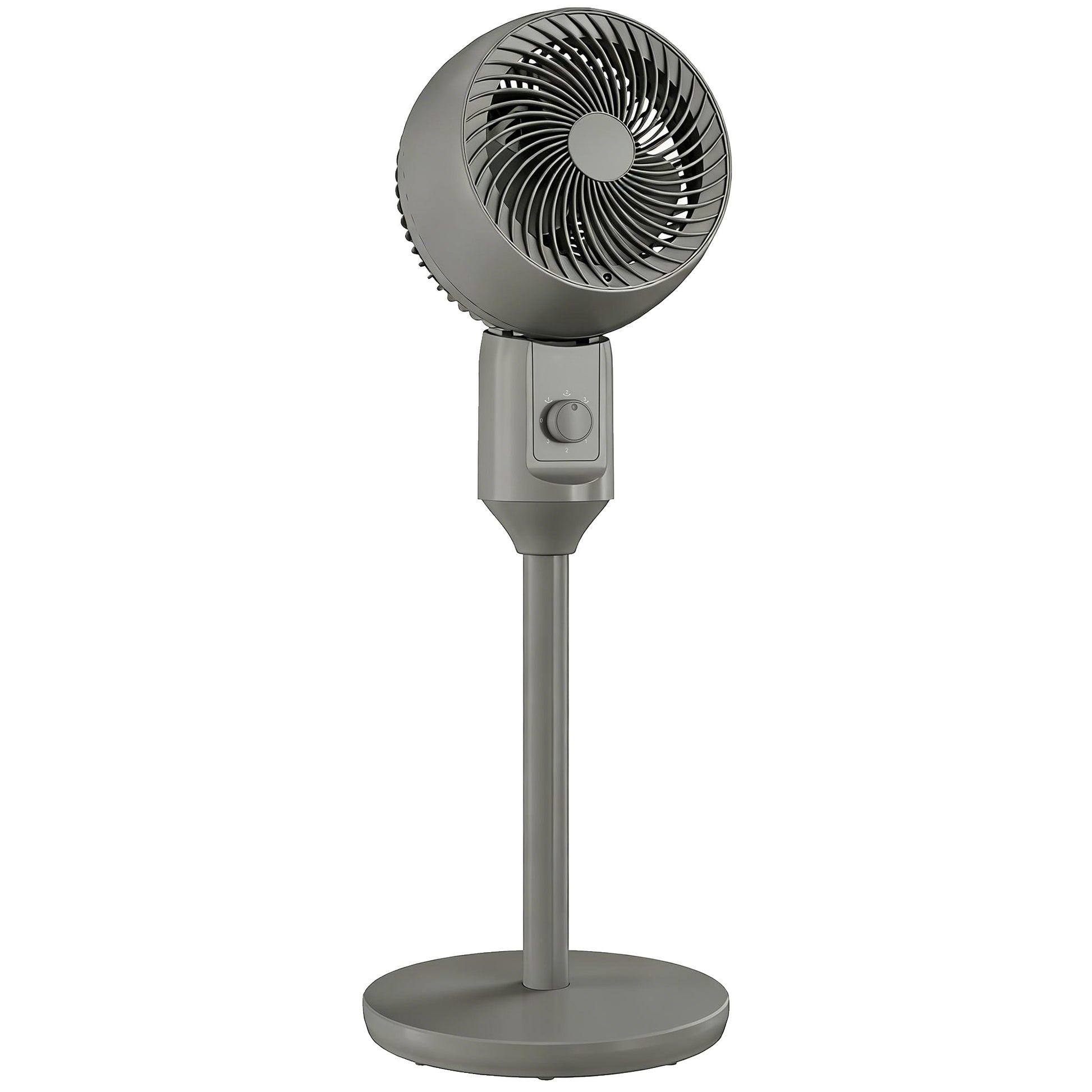 Photo of HOMCOM Air Circulator Fan Pedestal Cooling Fan with 3 Speed and Carry Handle, 9 Inch, Grey in Grey colour on a white background