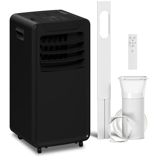 Photo of HOMCOM Air Conditioning Unit 10000 BTU, 4-in-1 Portable Air Conditioner with Remote Control, LED Display, 2 Speeds, Black in Black colour on a white background
