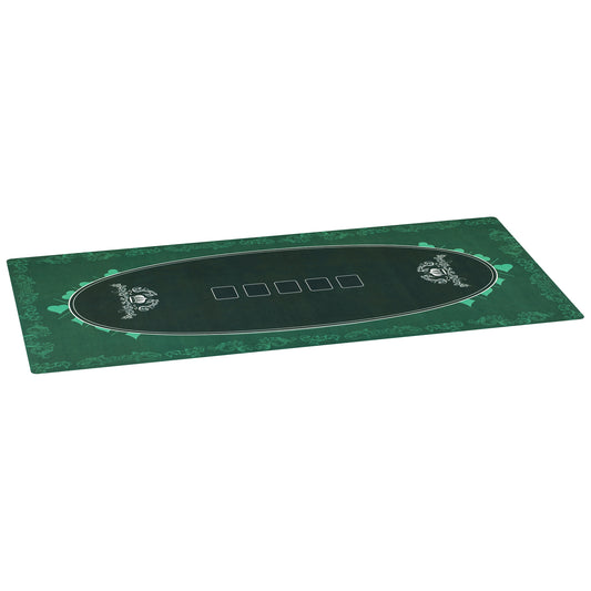 Photo of SPORTNOW Professional Poker Mat, 12-Player Water-resistant Poker Table with Felt Surface, Carry Bag, Green in Green colour on a white background
