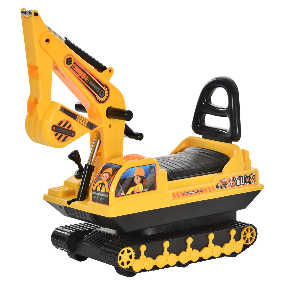Photo of HOMCOM Ride On Excavator Toy Tractors Digger Movable Walker Construction Truck 3 Years in Years colour on a white background