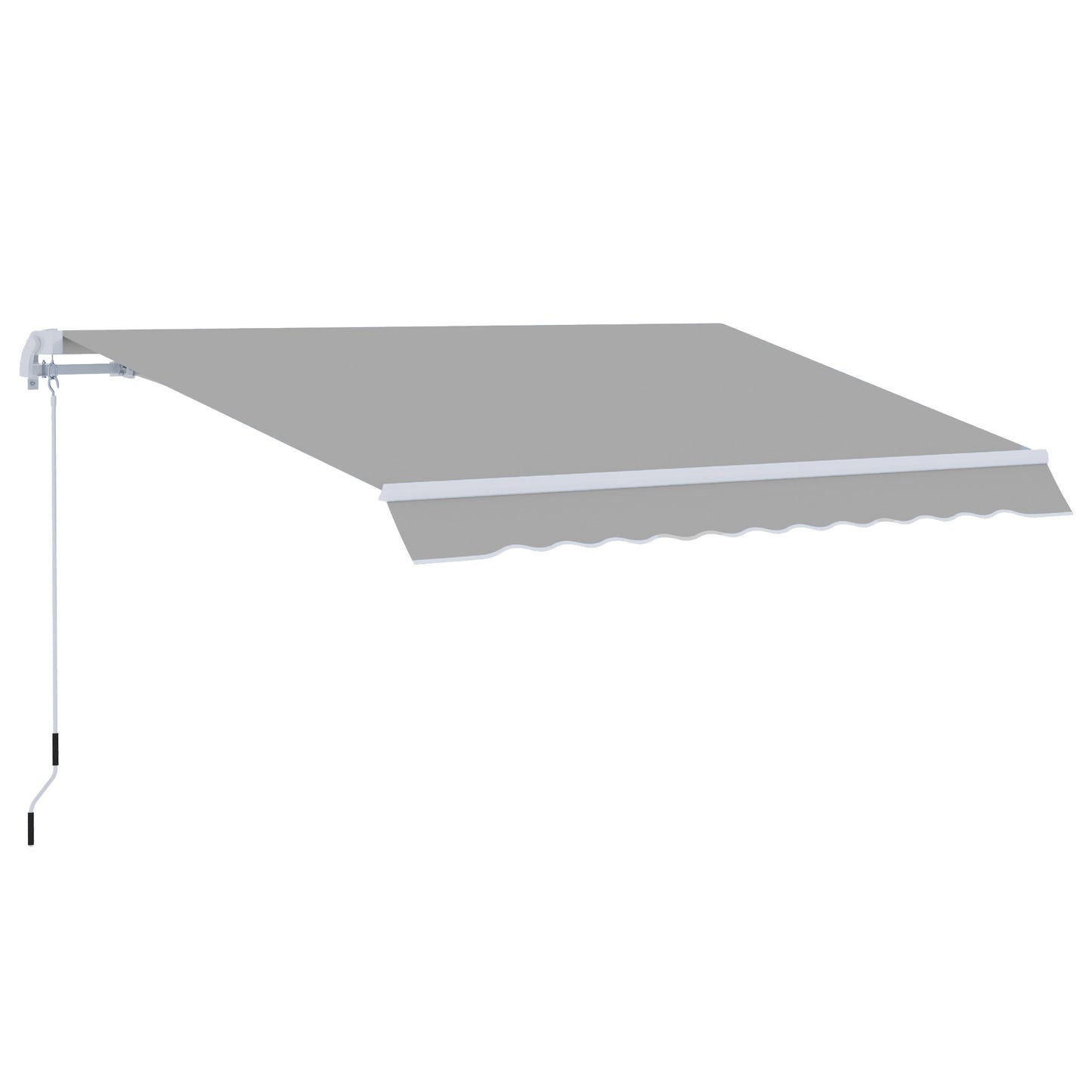 Photo of Outsunny Awning Canopy Manual Retractable Porch Sun Shade Shelter 3 x 2m Light Grey in Grey colour on a white background