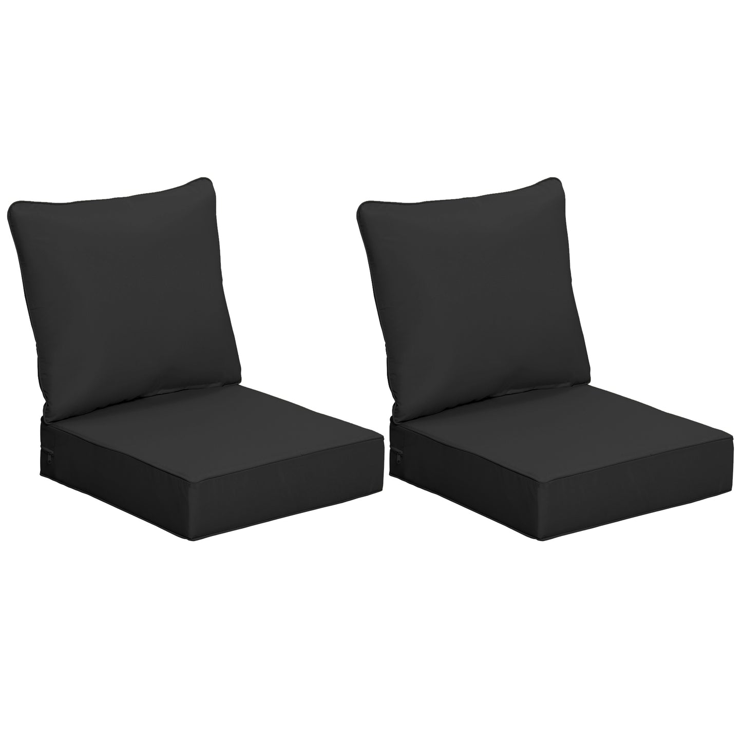 Photo of Outsunny 4 Pcs Outdoor Seat and Back Cushion Set Patio Deep Seating Chair Replacement Cushion in Cushion colour on a white background