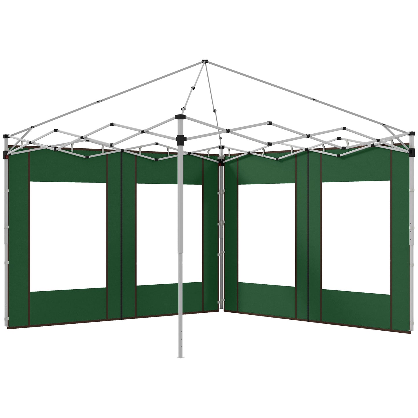 Photo of Outsunny Set of Two 295cm Replacement Canopy Walls - Green in Green colour on a white background