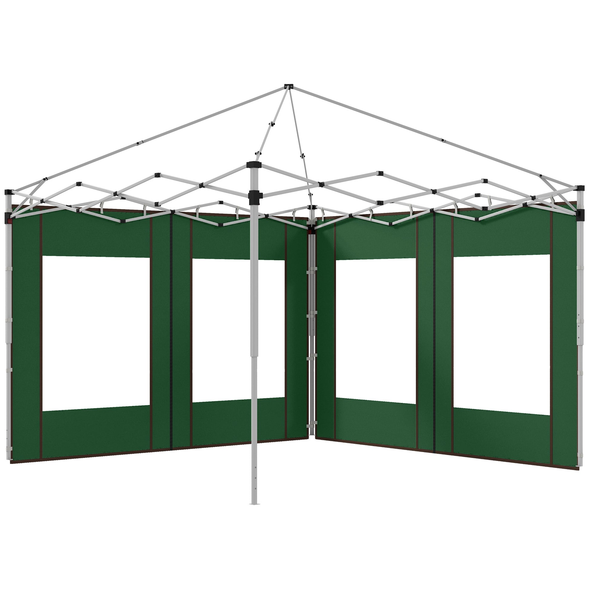 Photo of Outsunny Set of Two 295cm Replacement Canopy Walls - Green in Green colour on a white background