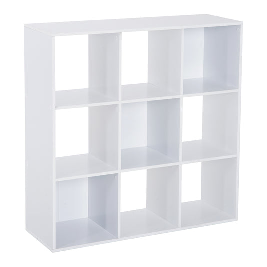 Photo of HOMCOM Nine-Cube Storage Shelf - White in White colour on a white background