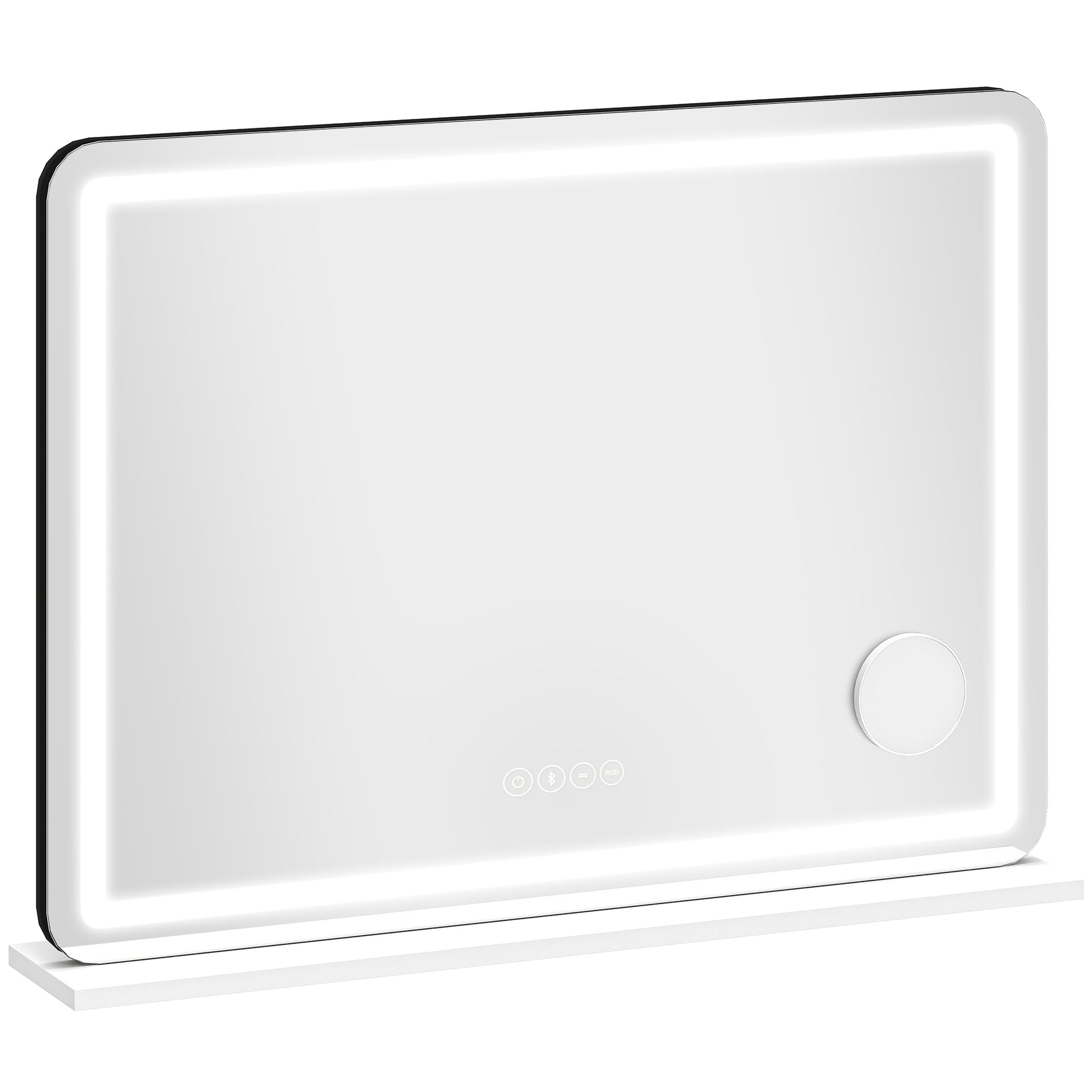 Photo of HOMCOM Vanity Mirror with Lights, Dimmable Makeup Mirror with Adjustable Colour Temperature, RGB Light, Bluetooth Speaker White in White colour on a white background