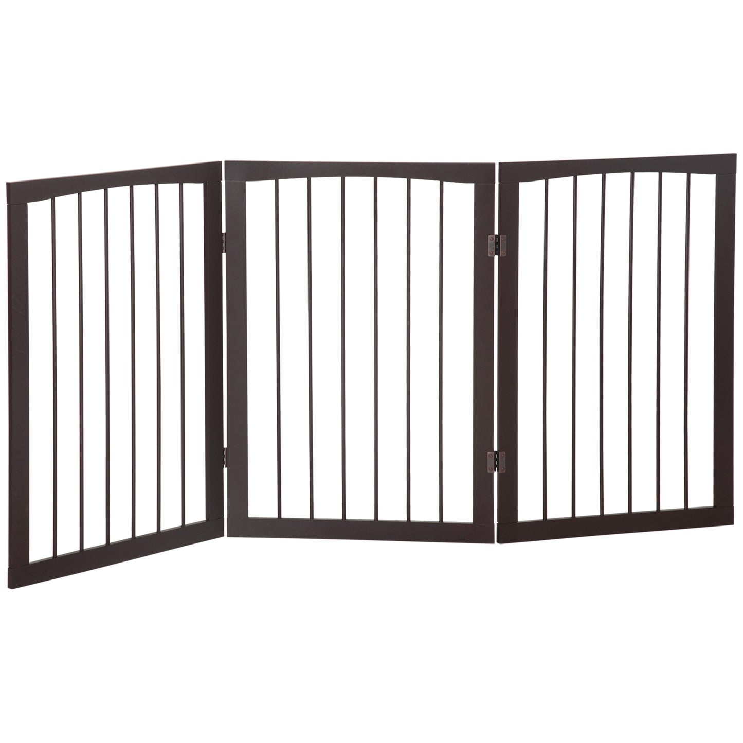 Photo of PawHut 3 Panel Stair Gate Foldable Dog Door Gate Indoor Free Standing Safety Gate Pet Barrier 76cm Height in Height colour on a white background