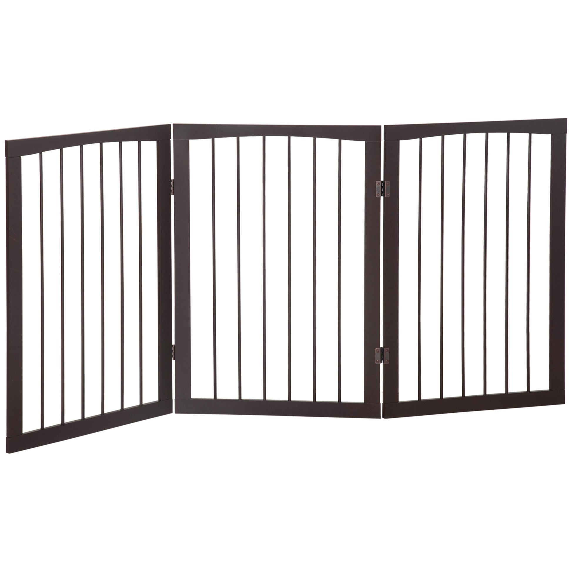 Photo of PawHut 3 Panel Stair Gate Foldable Dog Door Gate Indoor Free Standing Safety Gate Pet Barrier 76cm Height in Height colour on a white background