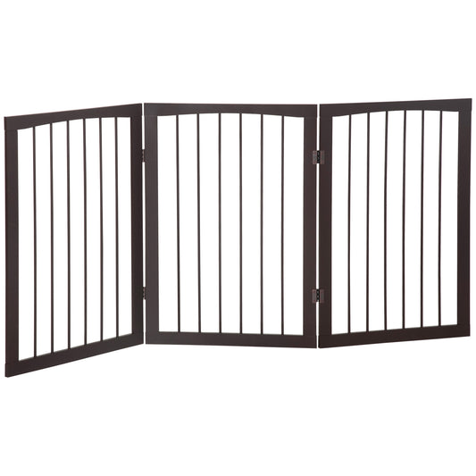 Photo of PawHut 3 Panel Stair Gate Foldable Dog Door Gate Indoor Free Standing Safety Gate Pet Barrier 76cm Height in Height colour on a white background