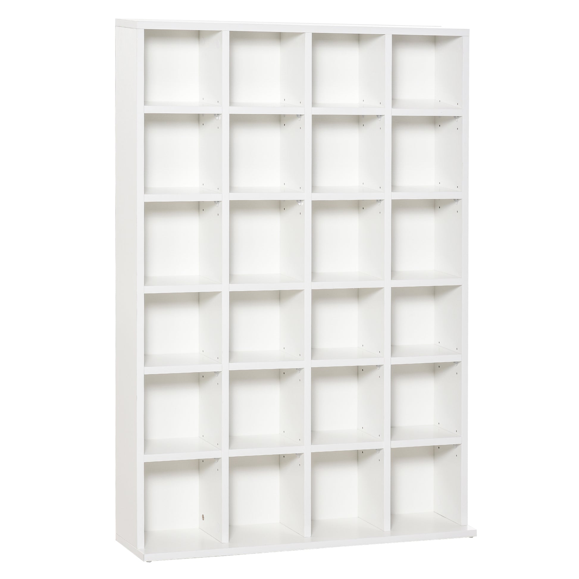 Photo of HOMCOM CD Storage Unit with Adjustable Shelves, 89 x 130.5 cm, White in White colour on a white background