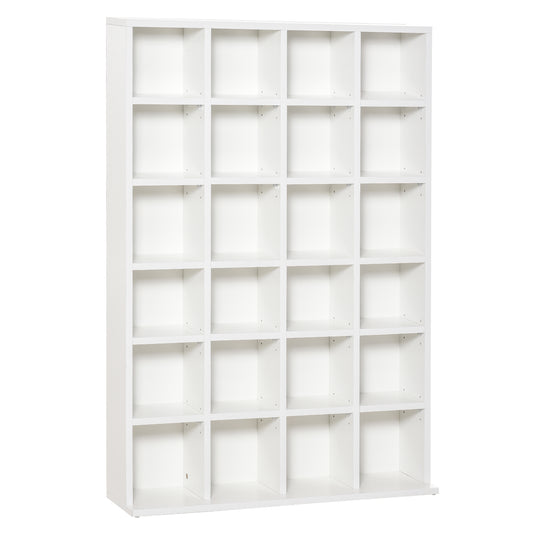Photo of HOMCOM CD Storage Unit with Adjustable Shelves, 89 x 130.5 cm, White in White colour on a white background