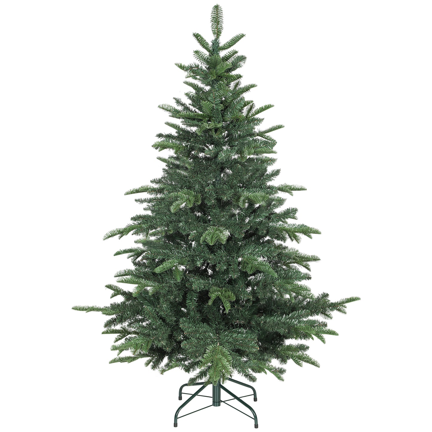 Photo of HOMCOM 5ft Artificial Christmas Tree with Realistic Branches, Easy Assembly - Green in Green colour on a white background