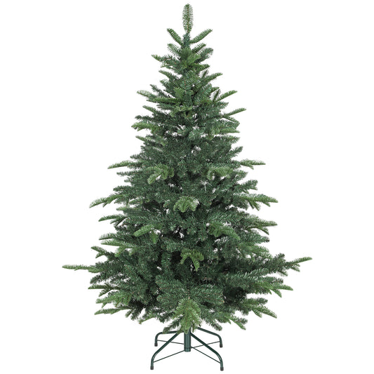 Photo of HOMCOM 5ft Artificial Christmas Tree with Realistic Branches, Easy Assembly - Green in Green colour on a white background