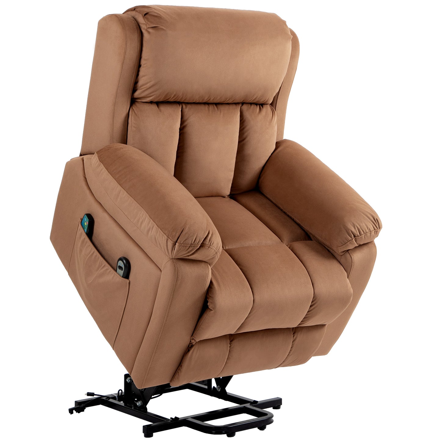 Photo of HOMCOM Eight Massage Point Electric Reclining Lift Chair, with Remote - Brown in Brown colour on a white background