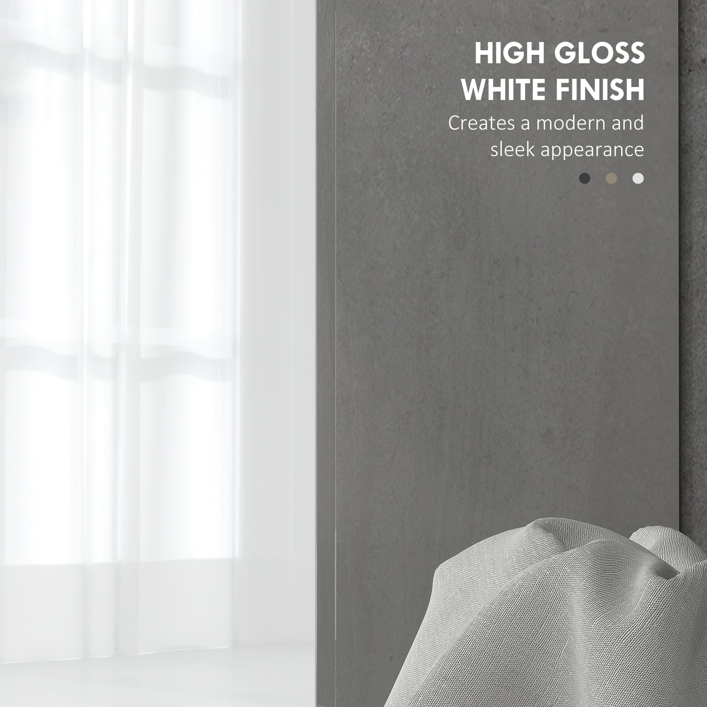 HOMCOM Modern Under-Sink Bathroom Cabinet - High Gloss White