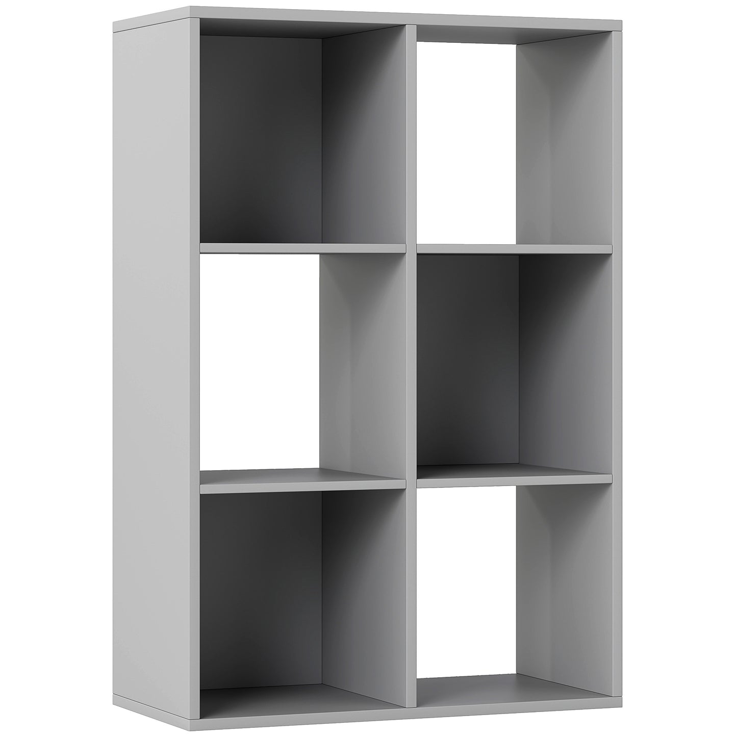 Photo of HOMCOM 6-Cube Bookshelf - Light Grey in Grey colour on a white background