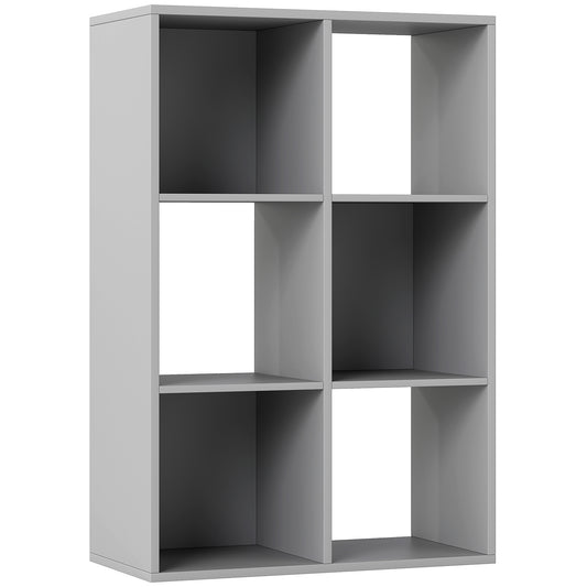 Photo of HOMCOM 6-Cube Bookshelf - Light Grey in Grey colour on a white background