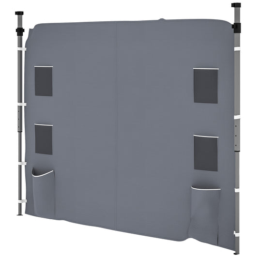 Photo of Outsunny 195 x 295cm Replacement Gazebo Sidewall - Grey in Grey colour on a white background