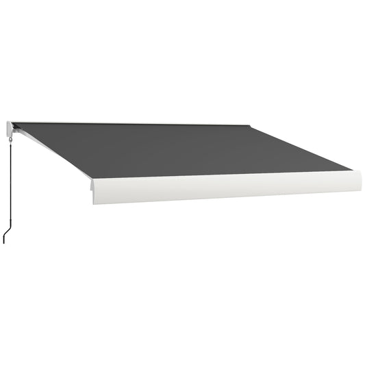 Photo of Outsunny 4 x 3(m) Electric Retractable Awning with Remote Controller, Aluminium Frame Sun Canopies for Patio Door Window in Window colour on a white background