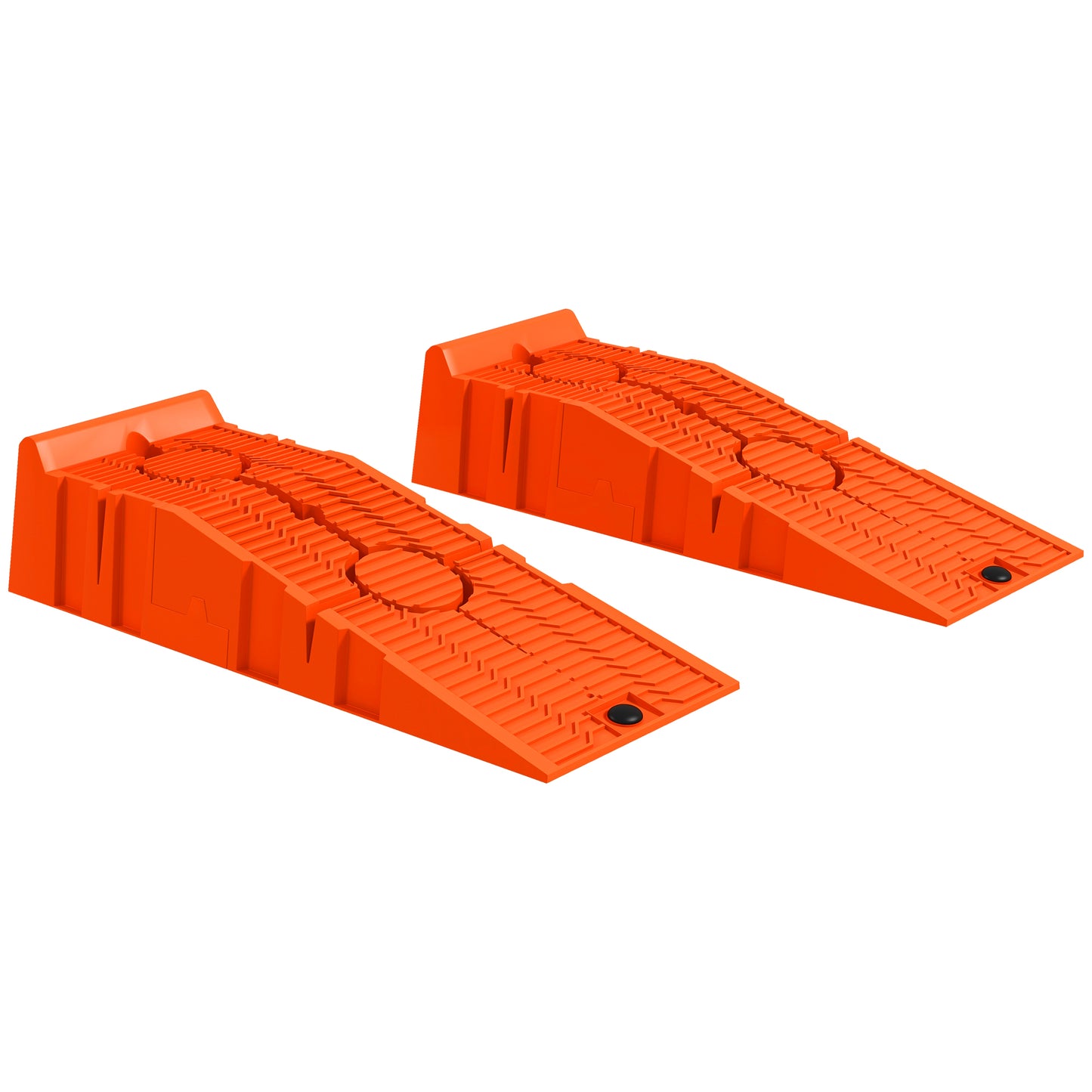 Photo of DURHAND 2 PCs Car Ramps Heavy Duty 2.5 Ton Motorhome Levelling Ramps, Plastic Garage Workshop Car Lift, Portable Automotive Vehicle Campervan Car Ramp, Orange in Orange colour on a white background