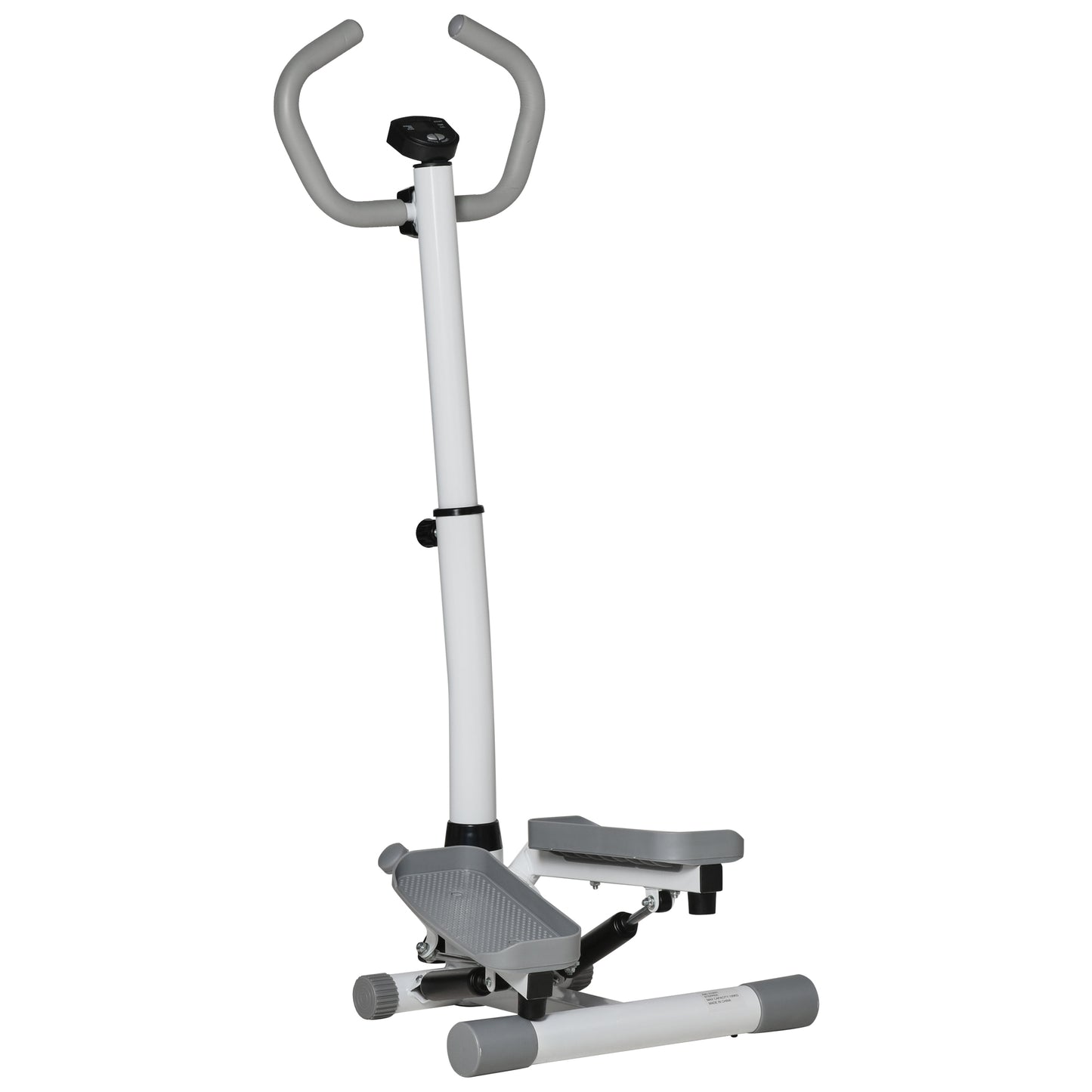 Photo of HOMCOM Adjustable Twist Stepper Aerobic Ab Exercise Fitness Workout Machine w/ LCD Screen, Height Adjust Handlebars for Home Gym, White and Grey in Grey colour on a white background