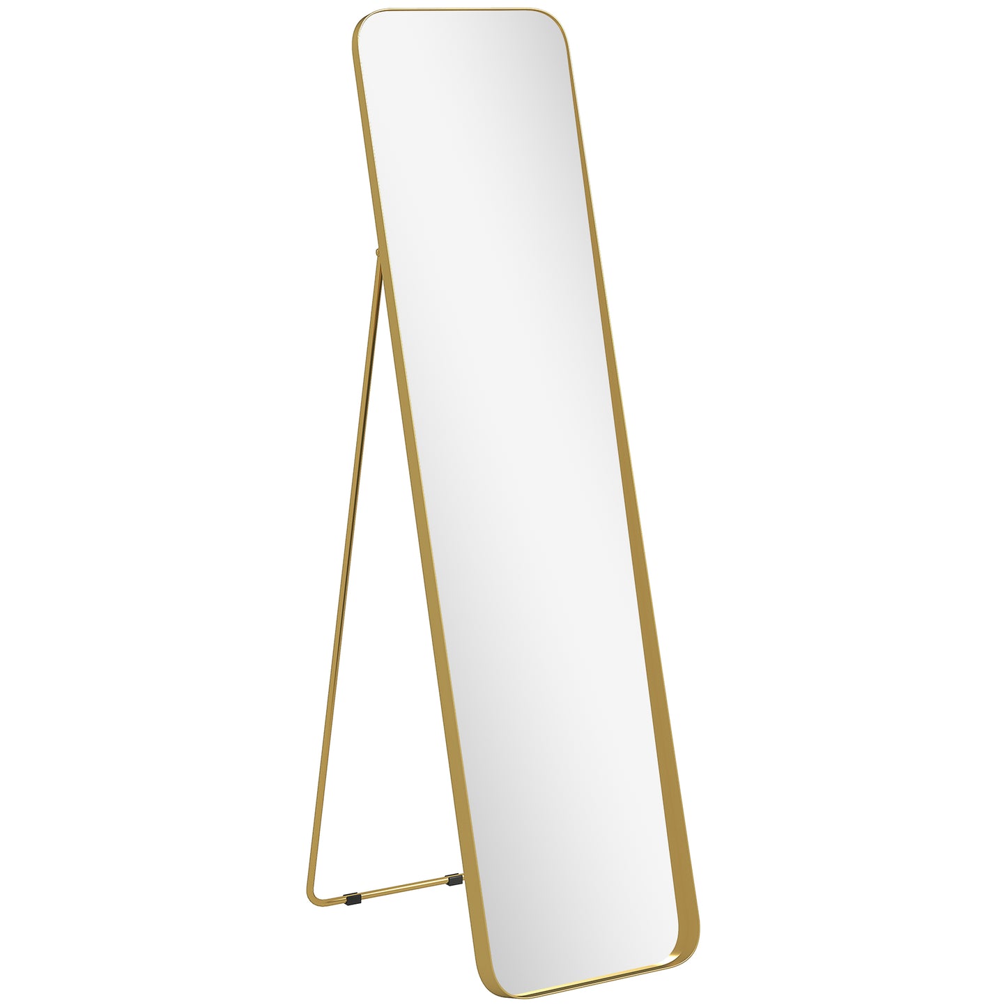 Photo of HOMCOM 40 x 160 cm Rectangular Full Length Mirror - Gold Tone in Tone colour on a white background