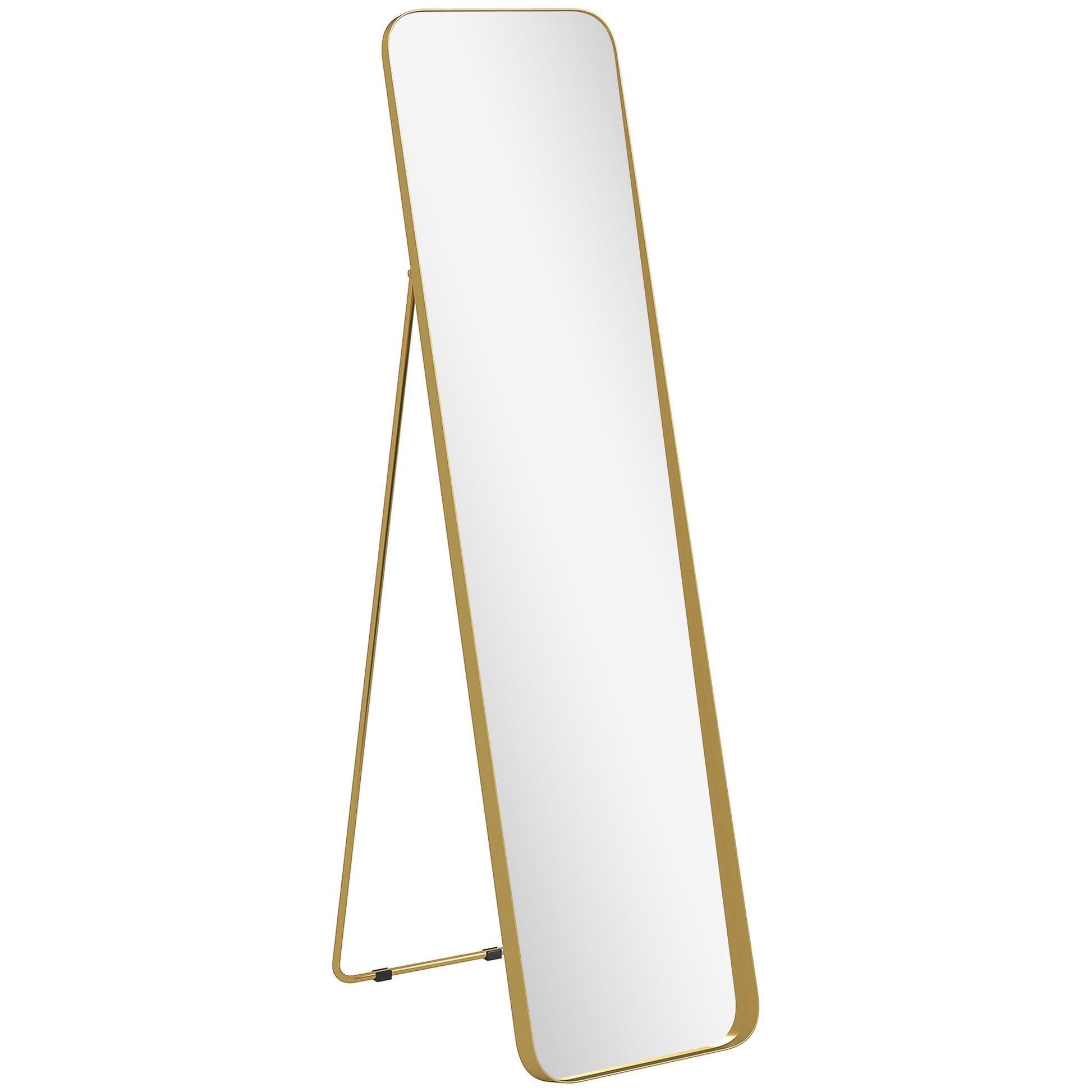 Photo of HOMCOM 40 x 160 cm Rectangular Full Length Mirror - Gold Tone in Tone colour on a white background