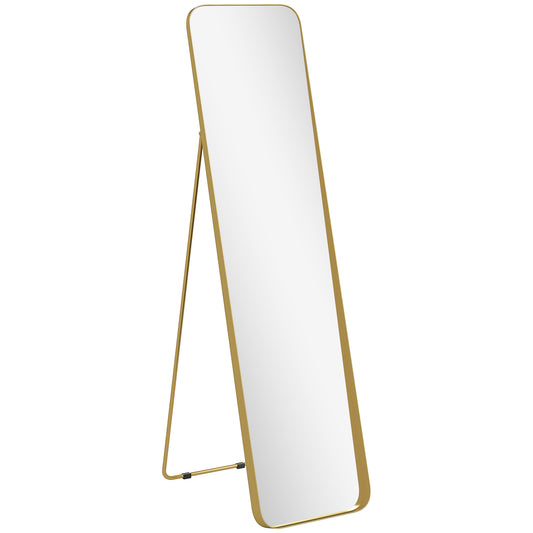 Photo of HOMCOM 40 x 160 cm Rectangular Full Length Mirror - Gold Tone in Tone colour on a white background