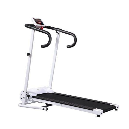 Photo of HOMCOM Folding Treadmill with Incline, Walking Pad Treadmill for Home, 1-10km/h Under Desk Running Machine with LCD Display and Wheels, No Assembly, White in White colour on a white background
