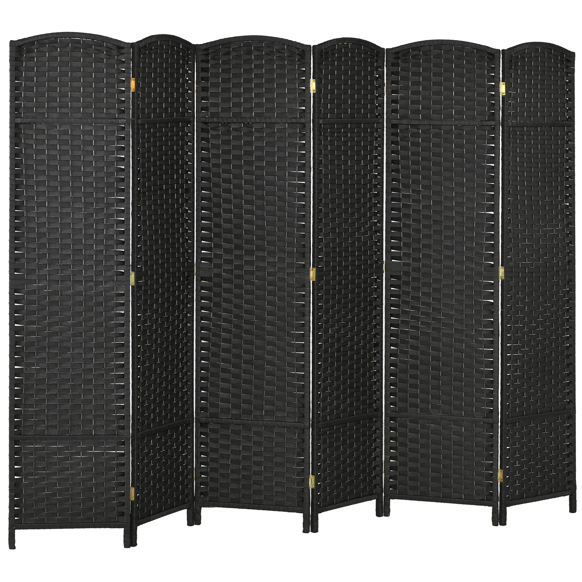 Photo of HOMCOM 6 Panel Folding Room Divider, Freestanding Privacy Screen for Living Room, Bedroom and Office, 240 x 170cm, Black in Black colour on a white background