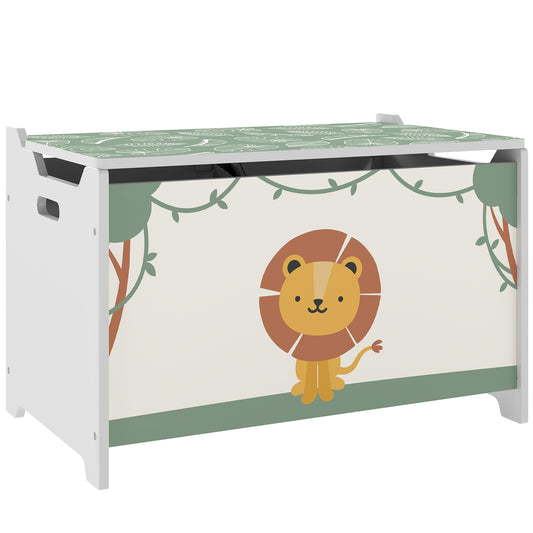 Photo of AIYAPLAY Toy Box with Lid, Safety Hinges and Groove Handles, Toy Storage organiser for Kids, Living Room, Playroom, Green in Green colour on a white background