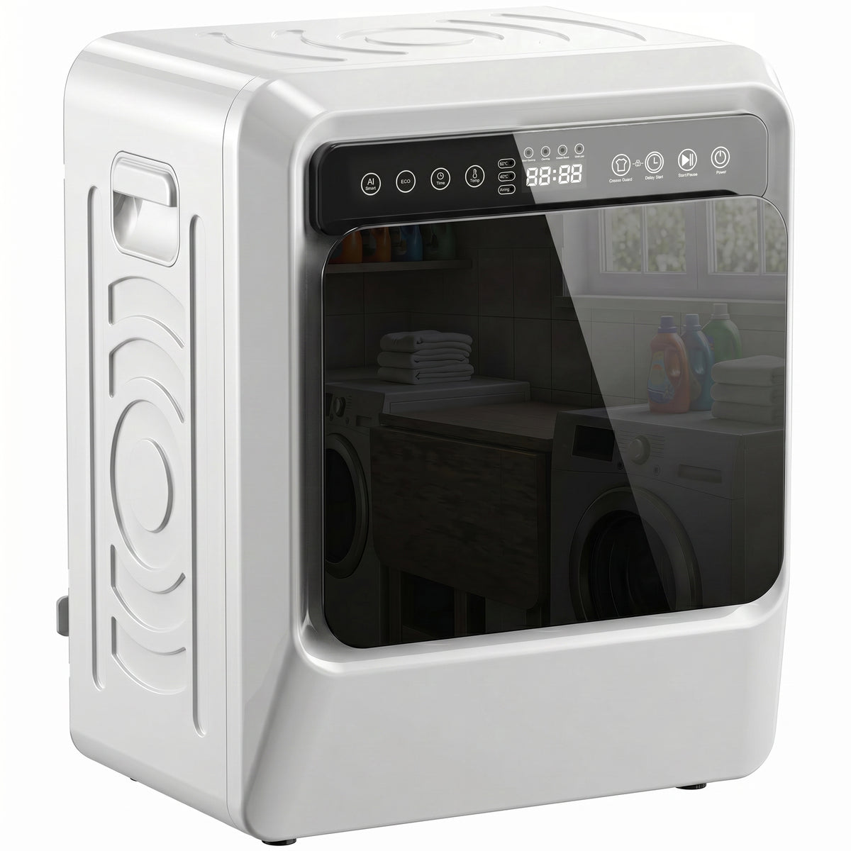 Photo of HOMCOM 5kg Vented Tumble Dryer, 1000W Compact Tumble Dryer with Smart Drying, Freestanding Stackable Clothes Drying Machine in Machine colour on a white background