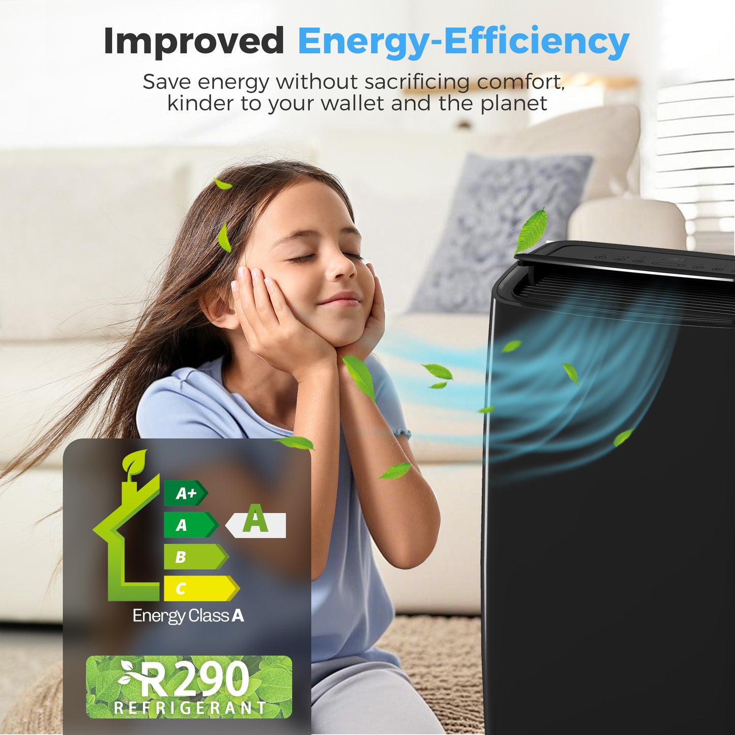 HOMCOM Portable Air Conditioner 12000 BTU BTU, 4-in-1 Air Conditioning Unit, Dehumidifier, Cooling, Fan, Child Lock, 35 m²
