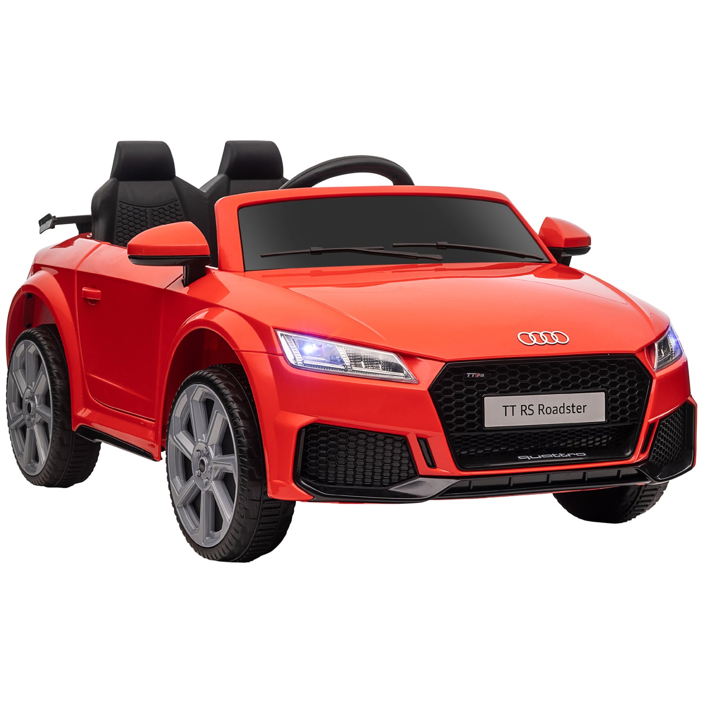 Photo of HOMCOM Kids Licensed Audi TT Ride-On Car 12V Battery w/ Remote Suspension Headlights and MP3 Player 3km/h Red in Red colour on a white background