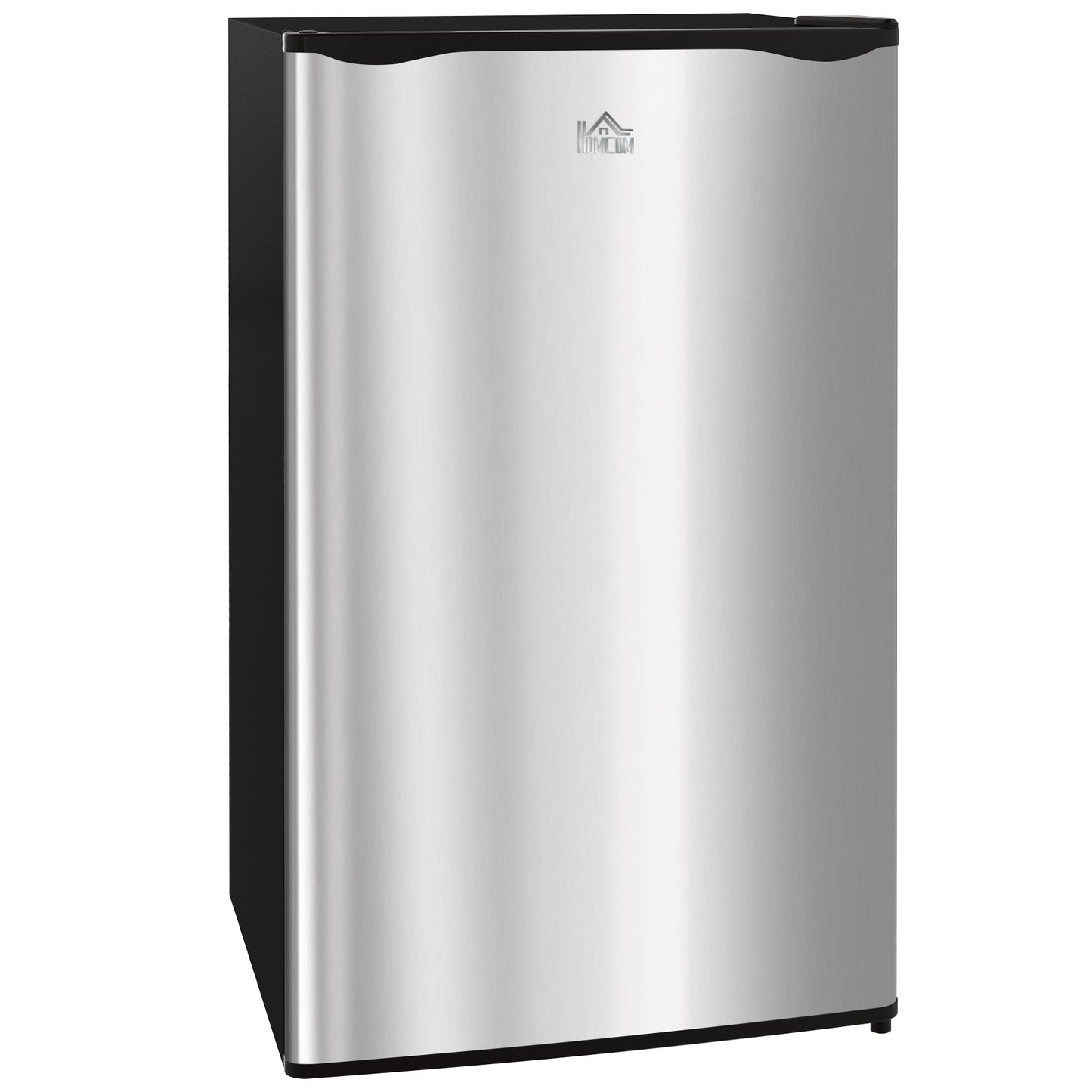 Photo of HOMCOM Under Counter Fridge, 91L Small Fridge with Chiller Box, Removable Shelf, Reversible Door, Adjustable Legs, Mini Refrigerator,  Silver Tone in Tone colour on a white background