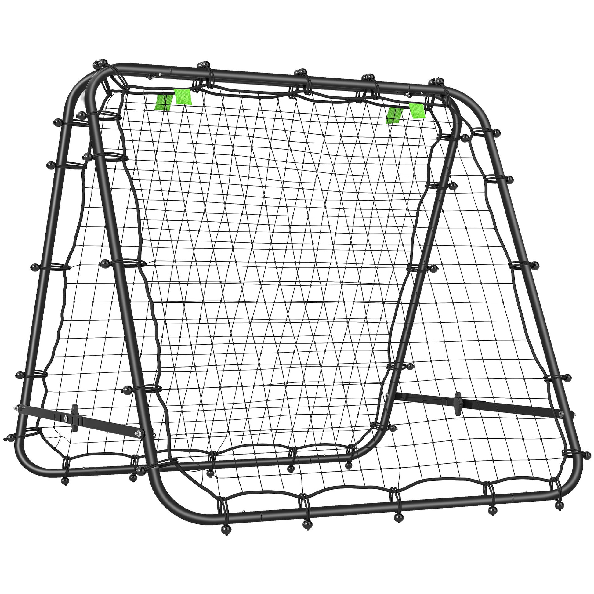 Photo of HOMCOM Double Sided Football Rebounder Net, Football Rebound Goal with Five Adjustable Angles, Black in Black colour on a white background